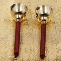 Pure copper bell bell musical instrument large bell bell music teaching aids professional percussion instrument ring copper with solid wood handle bell bell