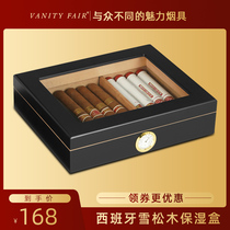 VANITY FAIR HUMIDOR CEDAR WOOD ALCOHOLIZING BOX VISUAL HUMIDOR HUMIDOR