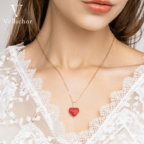 Heart of the ocean 2021 New French elegant S925 silver Love necklace female light luxury niche design choker