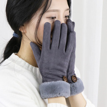 Gush Ins riding durable gloves imitation suede warm cotton sweet and beautiful teenage girl winter chill girls bike to