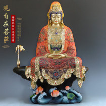 Taiwans painted pure copper at home The Buddha statue is dedicated to the home Water Moon Guanyin Like a viewing Bodhisattva Like a pendulum