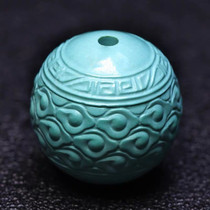Hubei original mine high porcelain turquoise auspicious cloud beads single beads back grain beads loose beads round beads carving beads hand string accessories