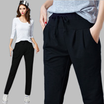 Autumn and winter fat mm Haren pants women plus size loose casual straight sports pants 200kg plus velvet womens pants