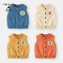 Japanese baby spring new vest waistcoat knitted jacket baby 1 year old cardigan new sweater