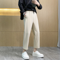 Summer 90% pants male straight drum no magnetic ferroelectric no ferroelectrics factory work pants trendy student tightness waist casual pants