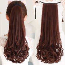? New wig female big wave long curly hair strap pear flower roll wig ponytail realistic medium long short?
