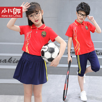 Primary school class uniforms summer new middle school children short sleeve two-piece boys and girls sportswear set childrens school uniforms