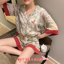 Japanese soft honeys pure cotton silk sleeping women Summer short sleeves Two sets of net red ins home clothes