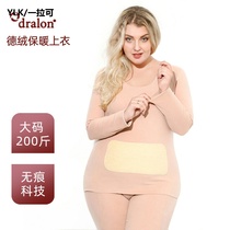 Pregnant women warm autumn clothes plus velvet postpartum breastfeeding De velvet Fever Moon clothes top plus fat special size base shirt arms