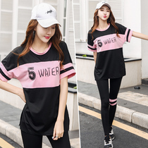 2021 summer gym sports suit female net red loose plus size running suit Professional quick-drying yoga suit thin section