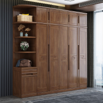 Hupeach Wood Wardrobe Solid Wood Chinese Style Home Bedroom Modern Brief About 2 m Wide Combined Cabinet Large Flat Open To Open Door