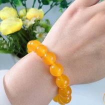 Xinjiang Gobi Jinjade Bracelet Chicken Oil Yellow Bead 12mm Urhe Gem Light Bead Handstring