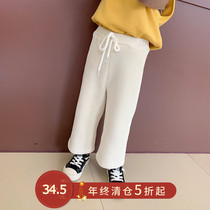 Childrens clothing 2021 new baby Autumn plus velvet casual pants children Foreign style Joker trousers girls corduroy pants