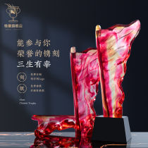 Glass trophy customized creative lettering crystal trophy high-end annual meeting Event Award champion souvenir