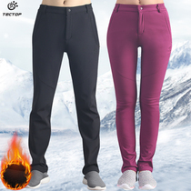 Clearing to explore autumn and winter outdoor sports plus thickness warm shell pants for men and women