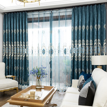 Full blackout curtains finished products simple modern 2021 popular European-style curtain bedroom high-end popular jacquard relief