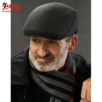 Middle-aged and elderly people warm in autumn and winter old mans hat male father grandfather British retro thick cap