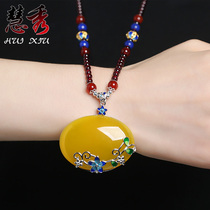 Sweater chain long Joker Jade agate pendant crystal necklace autumn and winter high-end niche send Mother Mother female