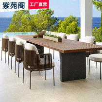 Outdoor Table Chairs Combined Villa Courtyard Garden Garden Balcony Rattan Chairs Terrace Sun Protection Waterproof Outdoor Table And Chairs Teak Wood