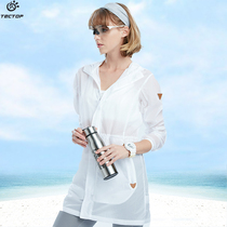 TECTOP outdoor sports summer long stretch stretch sunscreen clothing skin clothing womens thin and breathable