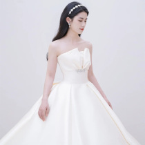 New inventory processing does not return French satin satin smears main wedding dress 2022 bride Hepburn