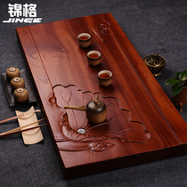 Jinge solid wood tea tray large whole sandalwood drainage tea kung fu tea set eucalus tea tray tea table