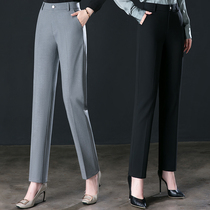 Womens spring 2021 New loose straight pants womens high waist casual pants thin pants pipe pants