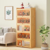 Hand-run blind box Lehigh containing display cabinet bookcase solid wood toy model containing box transparent display case shelf