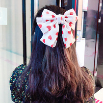Netred peach heart white chiffon bow hairclip Korean back head simple sweet versatile accessories hair accessories hairclip