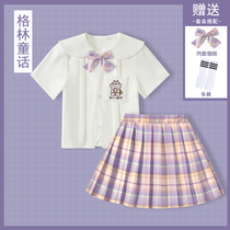 Girl Jk Uniform Skirt Summer Elementary School Childrens Dress Children Dress College Wind Suit Girl Centenary Dress Summer Dress
