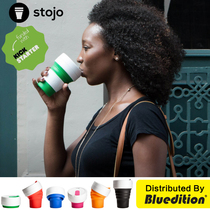 American stojo folding water cup large capacity travel portable coffee cup silicone high temperature resistant telescopic straw Cup