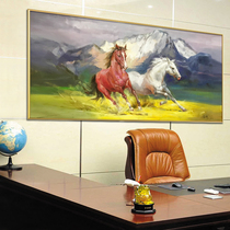 Jun Ma Pentium minimalist modern office decoration painting Horse hanging painting Living room sofa Background wall frescoed hand painted oil painting
