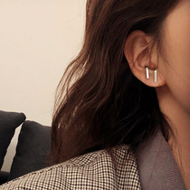 Earrings with two didons in the same style 925 pure silver personality minimalist earrings female tide 2020 new