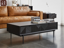 Light luxury Nordic solid wood coffee table small apartment home living room coffee table table post-modern minimalist American tea table and chair combination