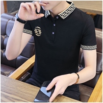Tide brand mens short-sleeved T-shirt summer Korean fashion casual Joker lapel Paul polo shirt shirt top T