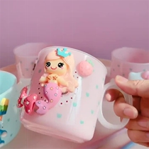 Cup cute cartoon students thicken girls portable with cover travel dorm mouth wash cup simple plastic