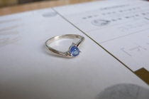 Incense Bar-925 sterling silver inlaid non-burning Burmese sapphire new ring