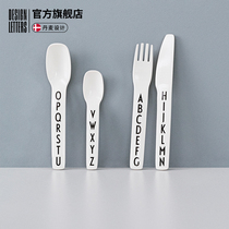 designletters Baby self-feeding auxiliary food spoon set Knife and fork tableware Drop-proof baby eating spoon