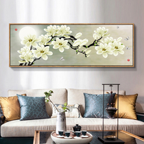 New Chinese magnolia flower decorative painting peony living room sofa background wall painting studio Yalan Xiang framed hanging painting Heshun