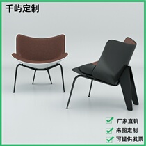 Modern light and luxurious Masters style Armchair Minimalist Leather Art single sofa Chair Anomalous Minimalist Living-room Balcony Casual Chair