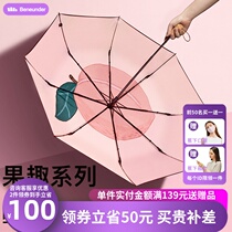 Under the banana sunscreen umbrella under the scorching female rain dual-purpose shade folding umbrella super anti-ultraviolet double parasol summer