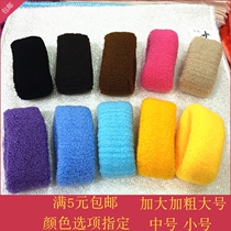 Incognito thick pan head flower large wool black wide leather band hair rope Disc hair towel seamless hair ring head rope