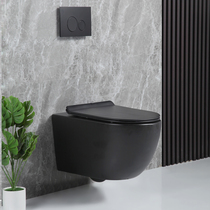Wall-mounted black toilet small apartment hanging in-wall water tank rear drainage hidden wall toilet