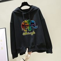 2021 new large size womens belly clothes loose spring and autumn fat sister Foreign style Korean version of thin age coat