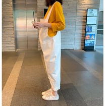 2021 Spring Autumn Season New High-end Pregnant Womens Denim Back Belt Pants Suit Loose Outside Wearing Fashion Pure Cotton Pants Out