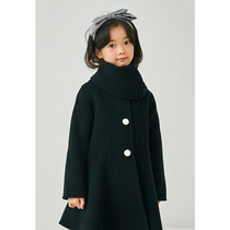 Pear Xiaoxian 2021 New Vintage Girl 100% wool double-sided coat childrens woolen coat Hepburn wind cloak