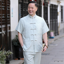 2022 new advanced dang mens mid-aged short sleeve suit Chinese wind casual high-end dads with summer slim fit