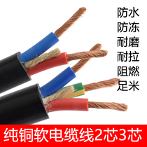 Cable 2 core 3 core copper outdoor 1 5 2 5 4 6 10 16 square power supply sheathed wire Flexible wire