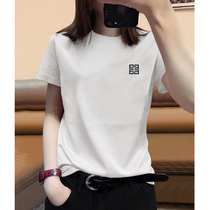 Cotton white T-shirt womens short sleeves 2021 summer new round neck loose half sleeve Korean top tide ins body shirt