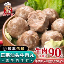 Authentic Shantou beef meatballs beef content ≥ 9 0% Chaoshan Handmade with beef tendon Pill Hot Pot ingredients Barbecue Balls